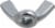 Hillman 6M Metric Wing Nut Perspective: bottom
