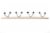 Spectrum Stratford 4-Double Hook Wood Rack - White/Chrome Perspective: bottom