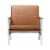 Studio Designs Home Atlas Leather and Metal Accent Chair in Caramel/Chrome Perspective: bottom