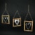 Set of 3 Wood Framed Open Work Metal Heart Wall Hangings W/ Rope Hangers Perspective: bottom