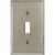 Amerelle® Toggle Brushed Nickel Light Switch Cover Perspective: bottom
