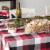 DII Cardinal Red Tri Color Check Tablecloth Perspective: bottom