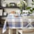 DII French Blue Tri Color Check Tablecloth Perspective: bottom