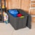 Sterilite Large 45 Gal Wheeled Latching Storage Tote Boxes, Gray/Green (4 Pack) Perspective: bottom