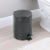 iDesign Step Waste Can with Bucket Insert - Charcoal Perspective: bottom