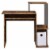 ACME Lyphre Wooden Top Computer Desk in Weathered Oak and Black Perspective: bottom