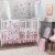Bedtime Originals Blossom Pink/Gray Watercolor Floral Window Valance Perspective: bottom