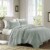 Madison Park Tuscany 3 Piece Reversible Scalloped Edge Coverlet Set Seafoam King/Cal King Perspective: bottom