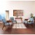 Davis Chair in Klein Sea Blue Fabric with Medium Espresso Frame Perspective: bottom