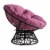 Papasan Chair with Purple cushion and Gray Wicker Resin Frame Perspective: bottom