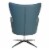 Wilma Swivel Armchair in Dillon Blue Faux Leather with 4 Star Aluminum Base Perspective: bottom