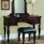 Homestyles Lafayette Wood Vanity Bench in Brown Perspective: bottom