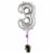 SILVER NUMBER 3 Helium Filled Balloon - 34 inches BIG Perspective: bottom
