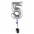 SILVER NUMBER 5 Helium Filled Balloon - 34 inches BIG Perspective: bottom