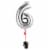 SILVER NUMBER 6 Helium Filled Balloon - 34 inches BIG Perspective: bottom