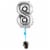 SILVER NUMBER 8 Helium Filled Balloon - 34 inches BIG Perspective: bottom