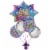 Happy Birthday Star Helium Filled Balloon Bouquet Perspective: bottom