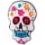 Northlight 15 Lighted Day of the Dead Sugar Skull Halloween Window Silhouette Decor Perspective: bottom