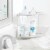 mDesign Bathroom Vanity Corner Storage Caddy, 2 Shelves - Light Gray/Chrome Perspective: bottom