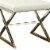 Benjara 20  Contemporary Leather Upholstery Stool with Metal Base in White Perspective: bottom