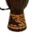 Benzara Small Wood and Leather Drum - Brown/Cream Perspective: bottom