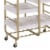 Metal Frame Serving Cart with Adjustable Compartments,Gold and Washed White- Saltoro Sherpi Perspective: bottom