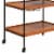 Metal Frame Serving Cart with Adjustable Compartments, Oak Brown and Black- Saltoro Sherpi Perspective: bottom