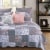 Microfiber Quilt and 1 Pillow Sham Set with Floral Prints, Multicolor Perspective: bottom
