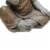 Benjara BM221082 Polyresin Baby Monk Figurine with Covered Mouth, Weathered Gray Perspective: bottom