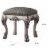 Traditional Wooden Vanity Stool with Leatherette Set and Clack Legs, Gray- Saltoro Sherpi Perspective: bottom