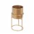 3 Piece Round Metal Planter with Tubular Base, Gold- Saltoro Sherpi Perspective: bottom