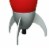 Kid Table Lamp with Rocket Design Silhouette, Red- Saltoro Sherpi Perspective: bottom
