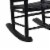 Rocking Chair with Slatted Design Back and Seat, Black- Saltoro Sherpi Perspective: bottom