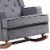 Rocking Chair with Button Tufted Wingback and Track Arms, Gray- Saltoro Sherpi Perspective: bottom