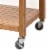 36 Inch Bamboo Kitchen Cart Island, 2 Drawers, Stainless Steel Top, Brown- Saltoro Sherpi Perspective: bottom