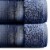 Indy Modern 6 Piece Cotton Towel Set, Softly Textured Design, Deep Blue- Saltoro Sherpi Perspective: bottom