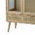 Dana 63 Inch Tall Cabinet, 2 Glass Doors, 1 Drawer, Natural Pine Wood- Saltoro Sherpi Perspective: bottom