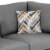 Niyam 67 Inch Loveseat Couch with Padded Seats and 2 Accent Pillows, Gray- Saltoro Sherpi Perspective: bottom