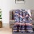 Pico 60 Inch Throw Blanket, Polka Dots and Blue Flowers, Blue Microfiber- Saltoro Sherpi Perspective: bottom