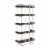 Pam 70 Inch Bookcase, 5 Wood Shelves with Raised Edges, Chrome Metal Frame- Saltoro Sherpi Perspective: bottom