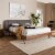 Baxton Studio Brita King SizeGrey Upholstered Walnut Finished Bed Perspective: bottom
