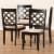 Baxton Studio Verner Wood Dining Chair in Sand and Espresso - Set of 4 Perspective: bottom