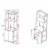 Furniture of America Bimme Rustic Metal 4-Shelf Wine Cabinet in Oak and Black Perspective: bottom