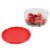 Home Basics Round 32 oz. Borosilicate Glass Food Storage Container with Red Lid Perspective: bottom