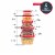 Home Basics 5 Piece Spill-Proof Square Plastic Food Storage Container, Red Perspective: bottom