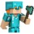 Mattel Minecraft 3.25 Action Figure, Alex in Diamond Armor Perspective: bottom