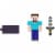 Minecraft Steve Action Figure, 3.25-in, w/ 1 Build-a-Portal Piece & 1 Accessory, Building Toy Perspective: bottom