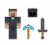 Mattel Minecraft Craft-A-Block Steve In Netherite Armor Figure Perspective: bottom