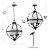 SAFAVIEH Forler 4 Light 17 Inch Pendant | Black | Perspective: bottom