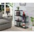 Pemberly Row Four-Tier Tower Bookcase in Gray Wood Finish Perspective: bottom